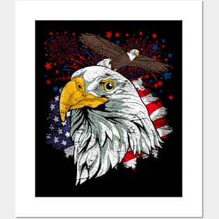 USA Patriotic American 4th Of July American Bald Eagle Posters and Art